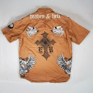 Vintage All Over Print Grunge Goth Marc Ecko Button Up Shirt - XL